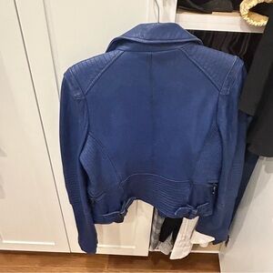 Cobalt Blue stunning leather BCBG leather jacket.